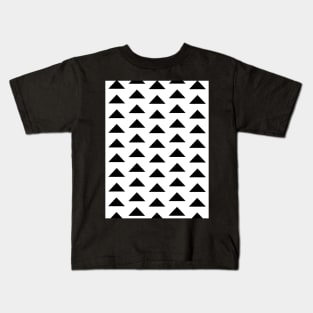 Black and White Triangles Pattern Kids T-Shirt